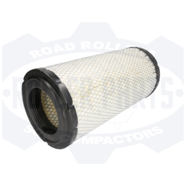 Dynapac main air filter DY-4700378736, angled view of the cylindrical element