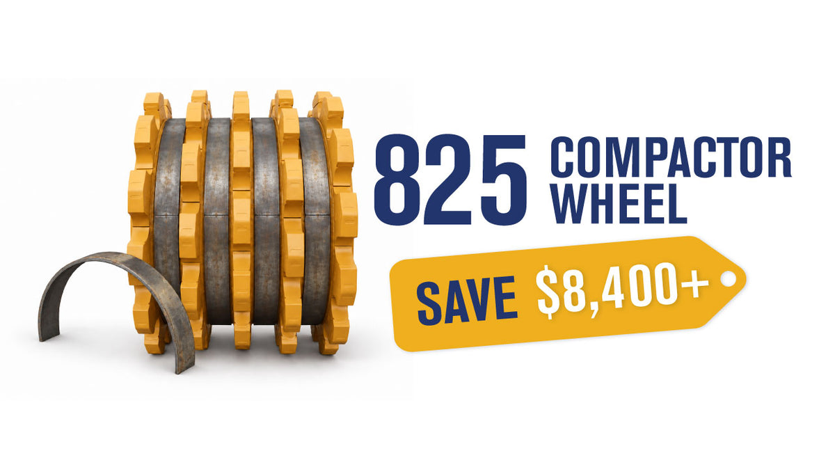 825 compactor wheel set with wear bands. Save $8,400 plus.