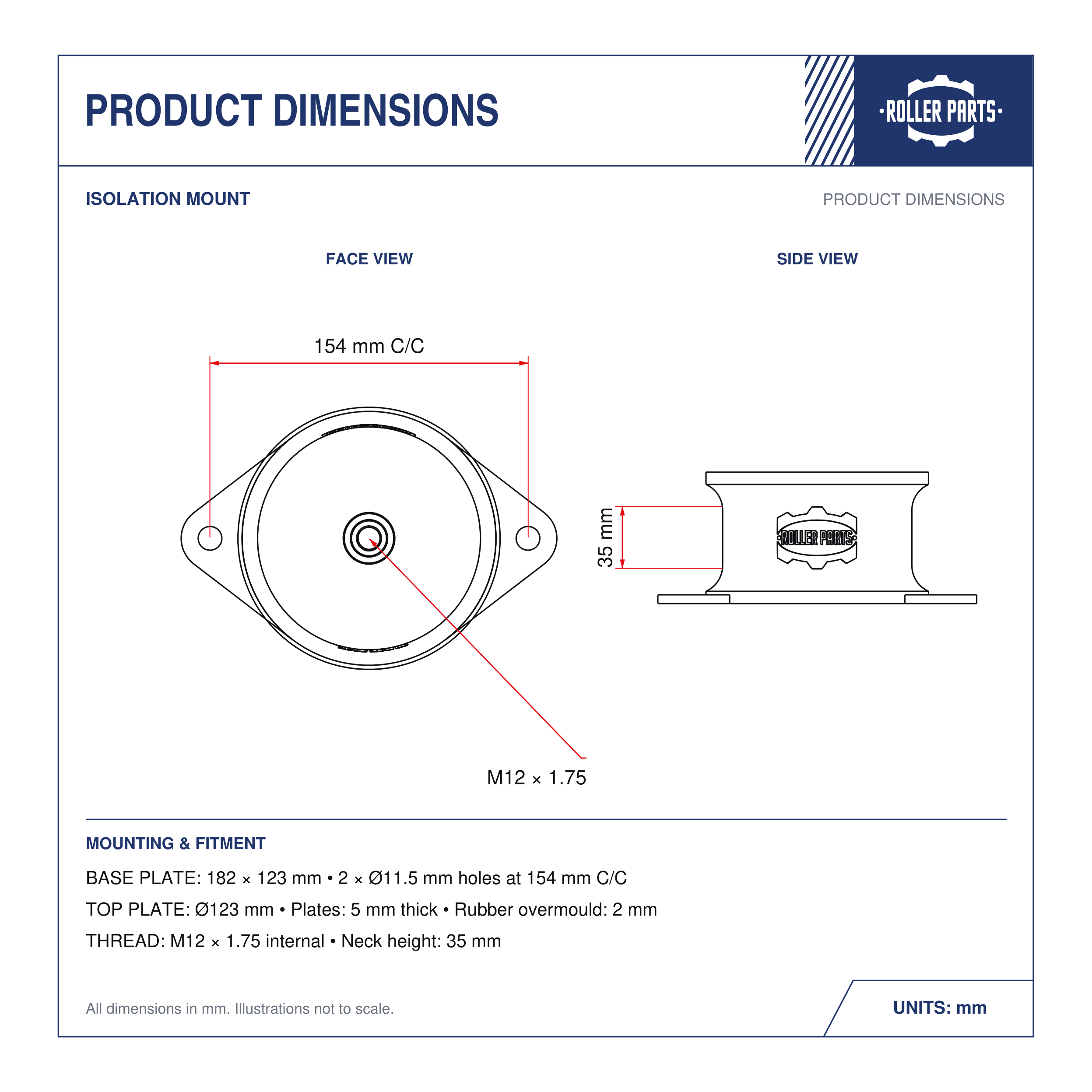 Dynapac Drum Mount 7-078 - dimension drawing