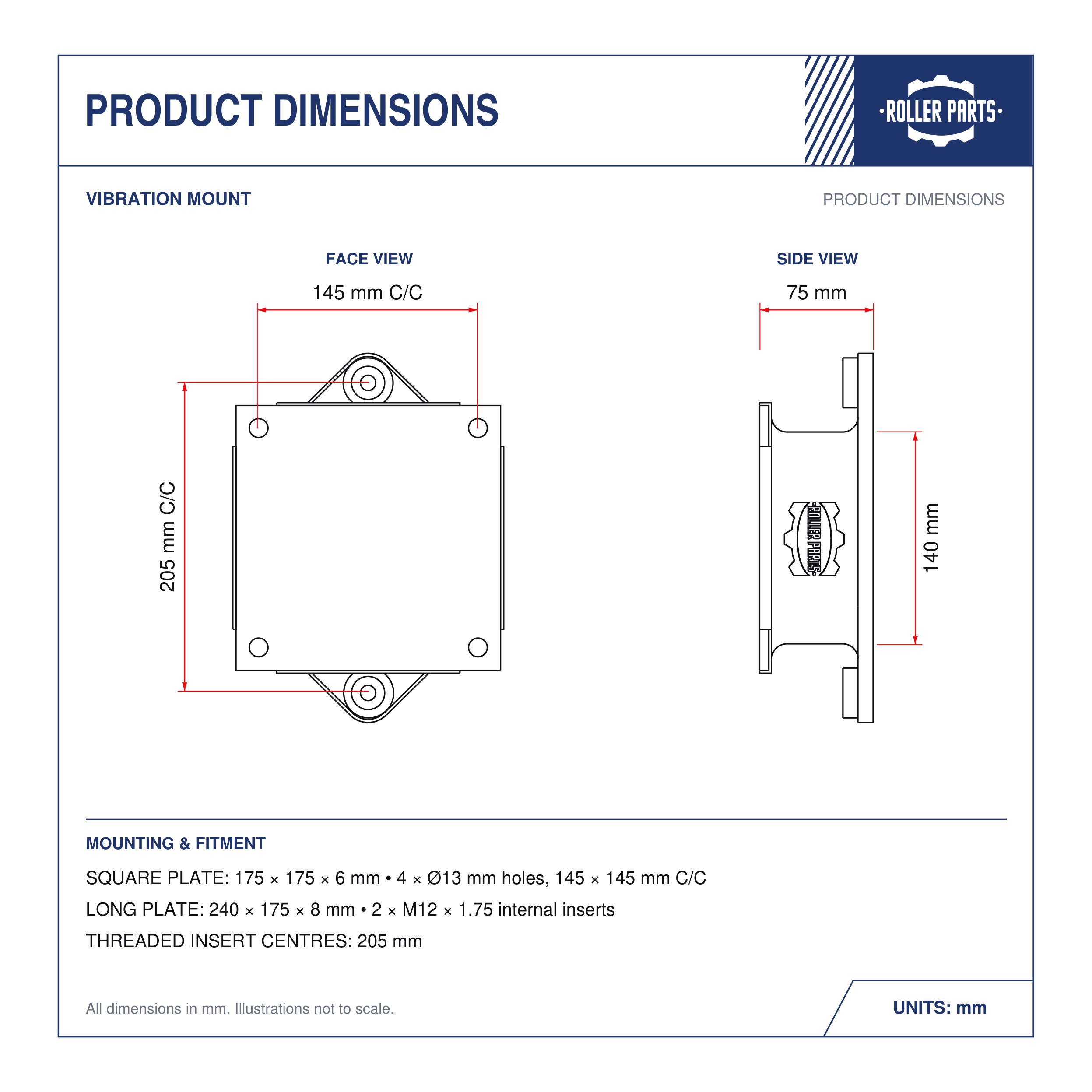 Dynapac drum mount dimension drawing